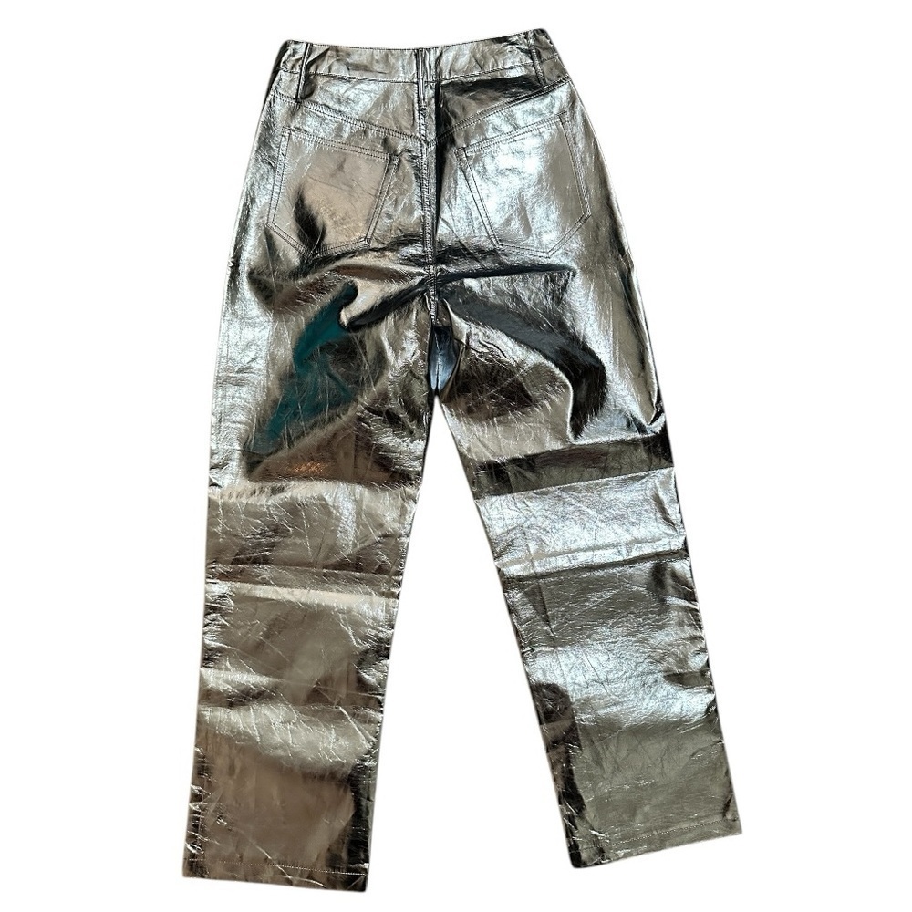 Buddy Love Travolta High Rise Metallic Silver Pants Size 25 - Picture 5 of 9